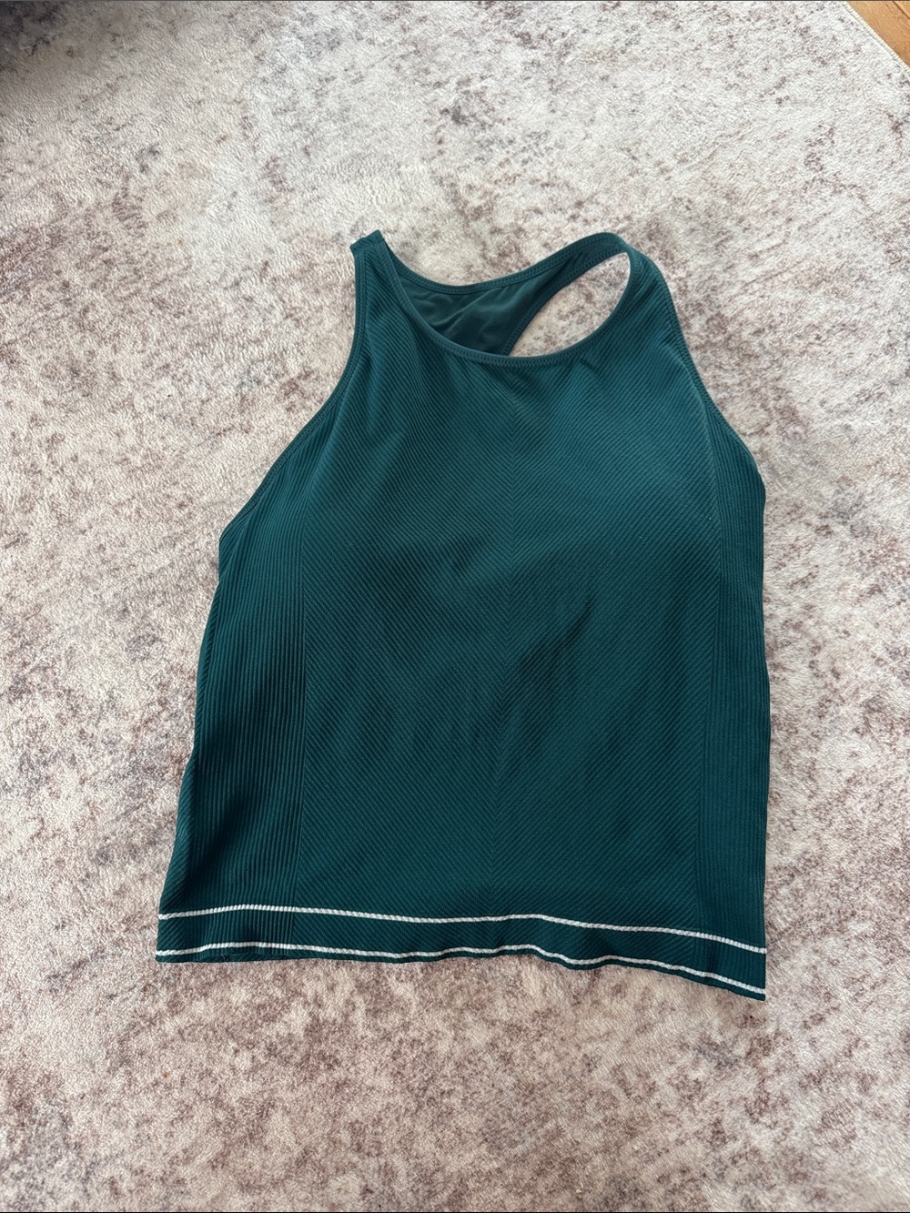 Ribbed Racerback Tank Top in Deep Teal